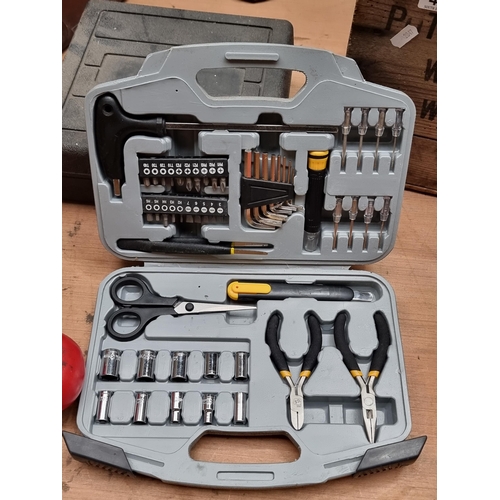 438 - A nicely sized GS tool box consisting of allen keys, screw drivers and drill bits.