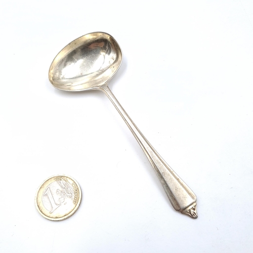 503 - A sterling silver sauce spoon hallmarked Birmingham 1946. Dimensions of spoon: L - 12 cms, Bowl - 5 ... 