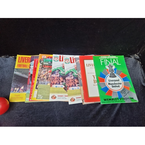 948 - A collection of Liverpool FC football programmes including the 1977 FA Cup Final programme between L... 