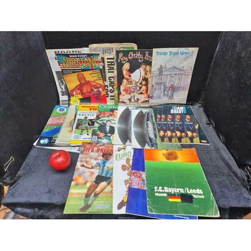 960 - A collection of vintage football programmes and publications along with a 'Main Event' wrestling mag... 