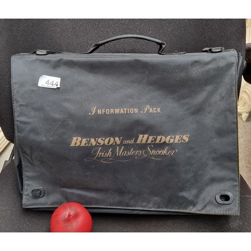 444 - A fantastic 1980's Benson & Hedges Irish Masters Snooker information bag with plenty of storage.