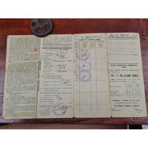 433 - A super interesting 1930s 'Mercedes Benz' Irish log book. A fascinating piece of automotive memorabi... 