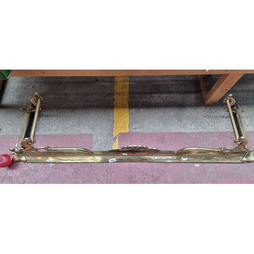 432 - A superb vintage brass fire fender with scroll detail. From the lovely house in Garville Avenue.  In... 