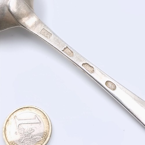 501 - An interesting large Irish silver bright cut serving spoon. Dated 1855. Length of spoon - 22 cms. Bo... 