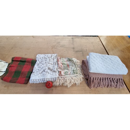 391 - A bag containing a lovely selection of Irish table linen and throws etc All from the fabulous house ... 