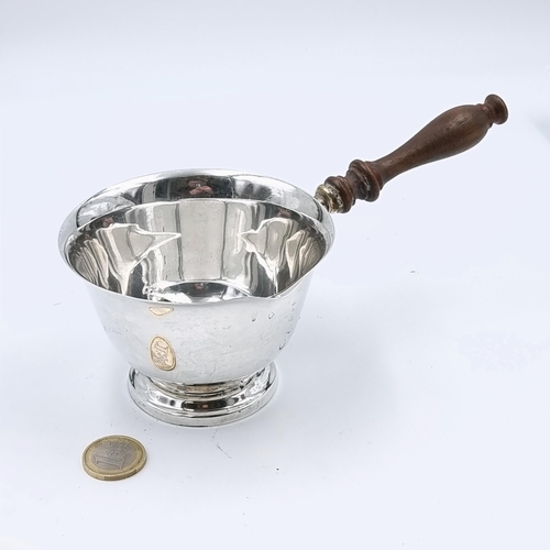 43 - A Fabulous Sterling Silver wooden handled cup for communion) Marked Prestige Sterling 155. Dimension... 