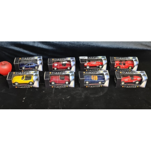 116 - Eight new in box miniature Ferrari Classico Collezione car models. Including a 1961 400 Superamerica... 