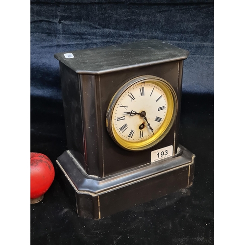 A charming heavy quality slate mantel clock circa. 1930s.