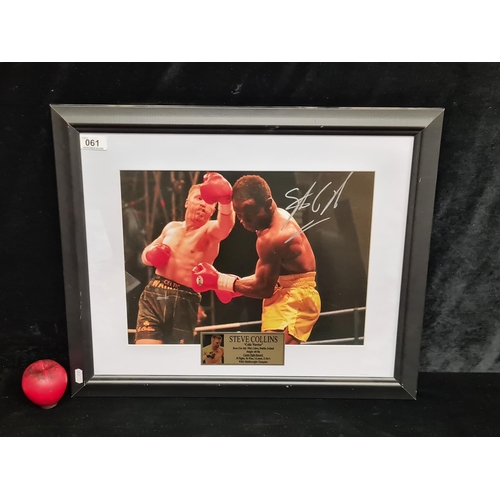 61 - Star Lot: A hand signed photographic print of Irish Boxer 'Steve Collins' and Chris Eubank'. Signatu... 