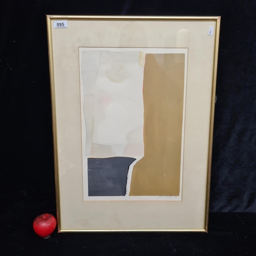 95 - Star Lot: An original 'John Kelly' (Irish. 1932-2006) gouache on paper painting. Features abstract s... 