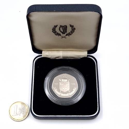 A commemorative millennium 50p encapsulated coin issued by Dublin mint, in presentation case. Limited edition of 50000.