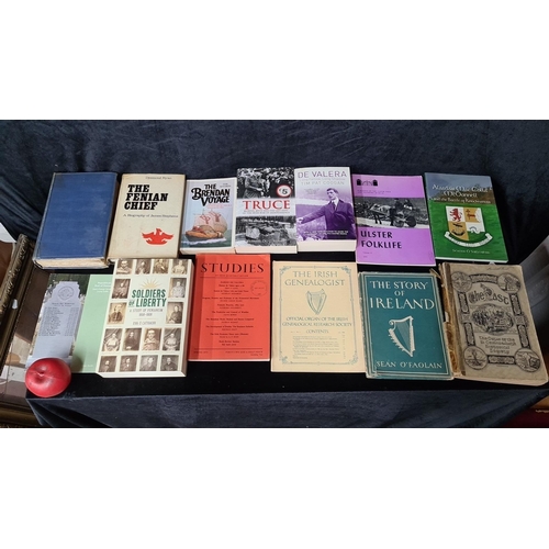 803 - Collection of Irish-themed literature, including works on Fenianism, genealogy, and folk life, with ... 