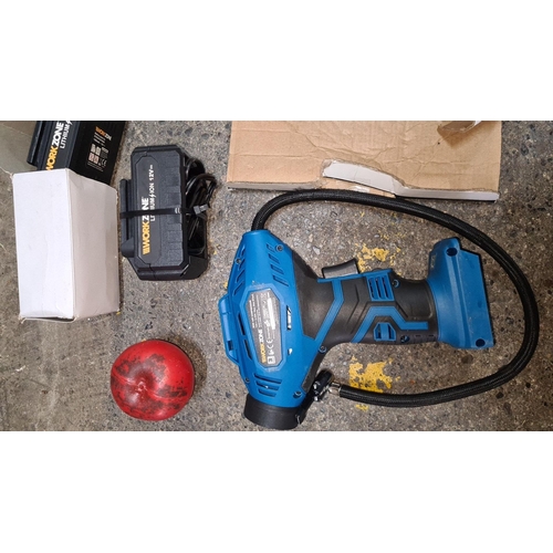 Lot 889: Workzone 12V Li-Ion Mini Air Compressor, versatile for ...