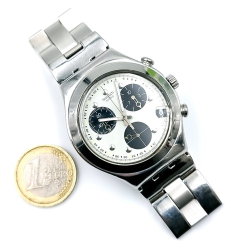 35 - A fabulous gentlemen's Swatch Swiss made Irony wrist watch. Stainless steel and patented water resis... 