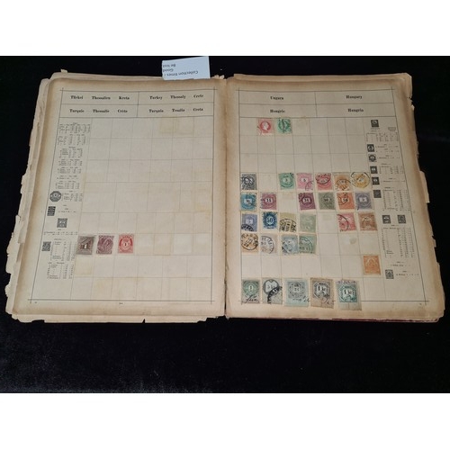 789 - Vintage Illustrated Postage Stamp Album, Album is 20-30% full but the stamps are early. Strong on It... 