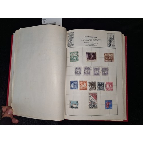 792 - Cardinal Illustrated Loose-Leaf Stamp Album containing a varied collection of world stamps, includin... 