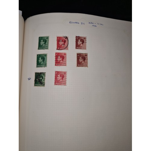 797 - Vintage stamp album with a selection of early postage British  stamps, Inc Two Penny black, lots of ... 