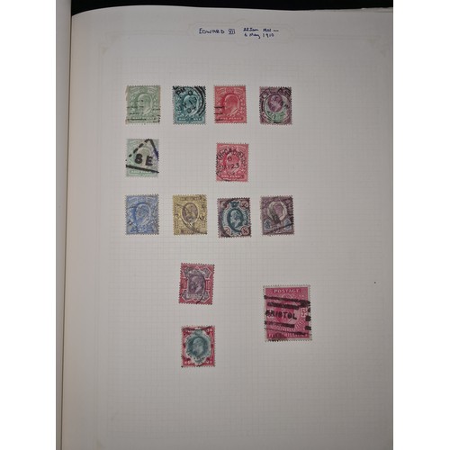 797 - Vintage stamp album with a selection of early postage British  stamps, Inc Two Penny black, lots of ... 