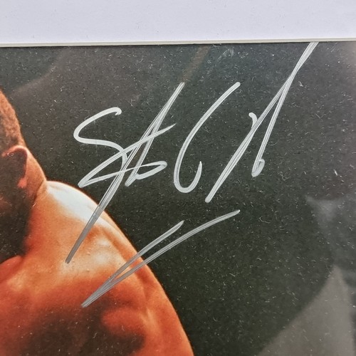 61 - Star Lot: A hand signed photographic print of Irish Boxer 'Steve Collins' and Chris Eubank'. Signatu... 