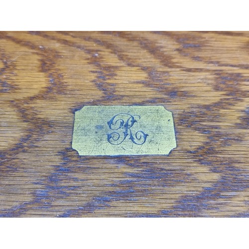 216 - A handsome antique Cross Bros Silversmith & Cutlers Cardiff empty canteen. Features a gorgeous carto... 