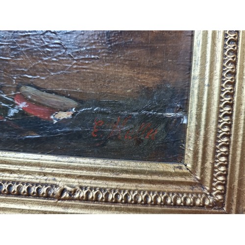 813 - Star Lot: A fabulous 19th century oil on board painting featuring British officers celebrating in an... 