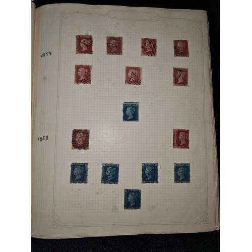 793 - Star Lot : Antique stamp album, A very presented early stamp album of mounted stamps. inc over print... 