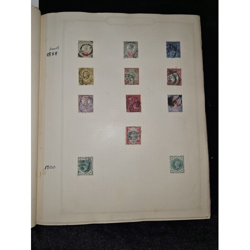 793 - Star Lot : Antique stamp album, A very presented early stamp album of mounted stamps. inc over print... 