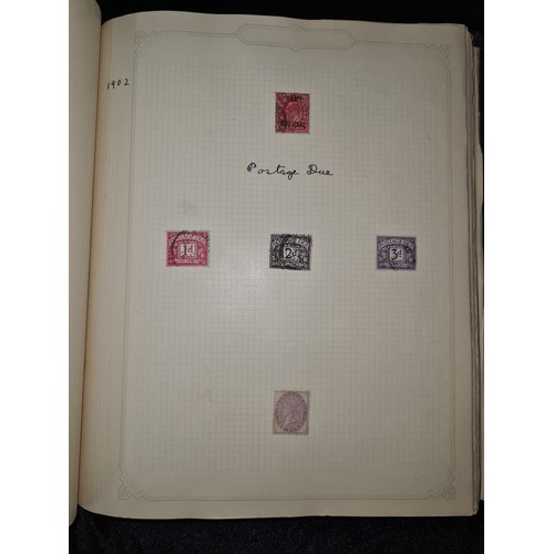 793 - Star Lot : Antique stamp album, A very presented early stamp album of mounted stamps. inc over print... 