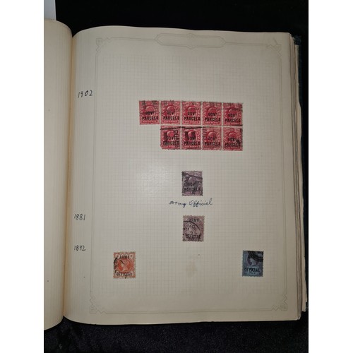 793 - Star Lot : Antique stamp album, A very presented early stamp album of mounted stamps. inc over print... 