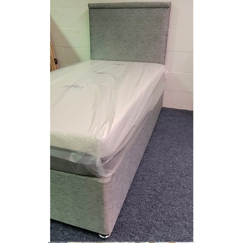 1161 - Star Lot : A New excellent quality Shop display 3 feet single bed with grey base and headboard and a... 