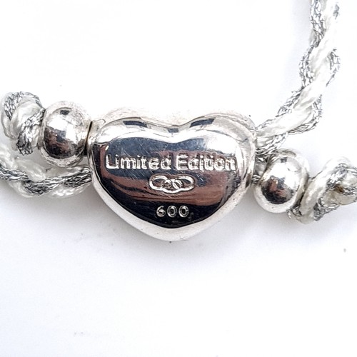 1150 - A Links of London sterling silver Friendship bracelet pewter/white. Engraved Limited Edition 600. We... 