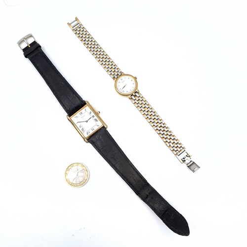 1143 - Two exquisite vintage ladies and gents SEIKO wrist watches including a leather strap example.