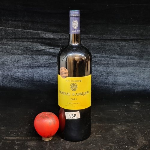 136 - A large 1.5L bottle of sealed 2011 Cru Bourgeois Chateau D'Aurilhac Haut-Medoc.