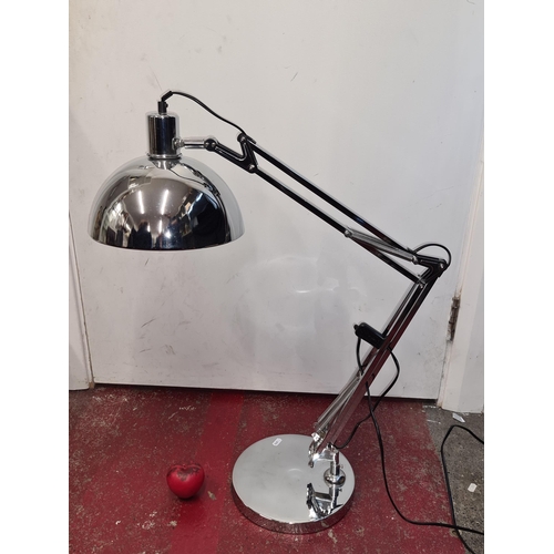 159 - A large stylish and contemporary chrome angelpoise style lamp.