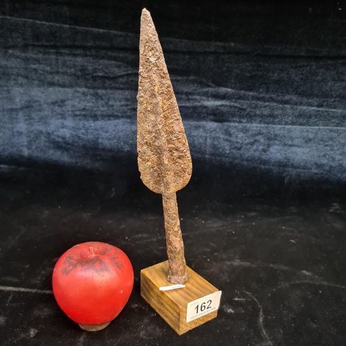 162 - Super Star Lot : A brilliant  iron age leaf-shaped spear head c.100BC-AD100. Comes with Apollo galle... 