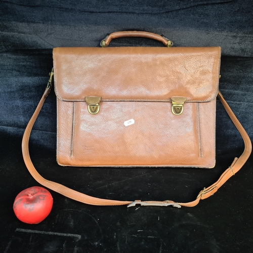168 - A superb Taxier French made leather briefcase  with three separate compartments, one to fit a laptop... 