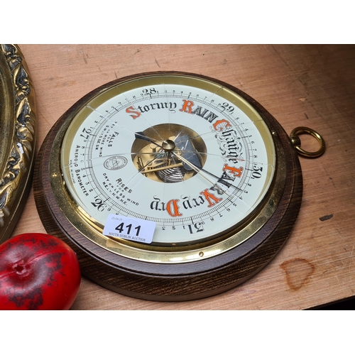 A handsome large vintage Aneroid Irish made barometer. Repairs required
