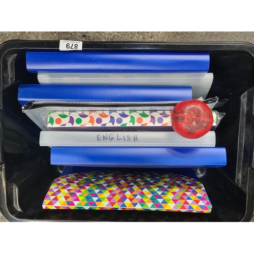 A box filing supplies including eight file organizers / folders complete with pocket files.