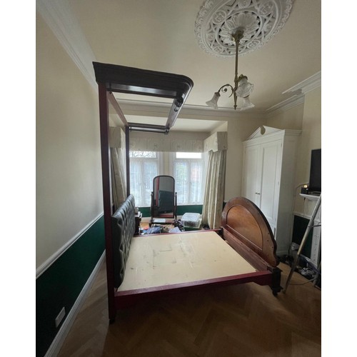 151 - Super Star Lot : Fabulous Antique 2 poster, half tester bed, 6'6 long and 5'6 feet wide  and 9 feet ... 