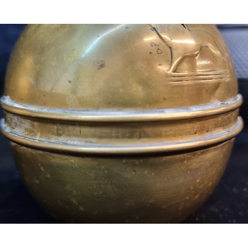 130 - Two fabulous antique Lipton British empire exhibition 1924 brass tea caddies. 100 years old this yea... 