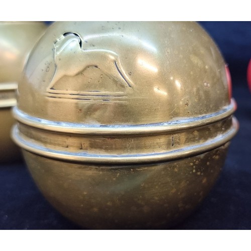 130 - Two fabulous antique Lipton British empire exhibition 1924 brass tea caddies. 100 years old this yea... 