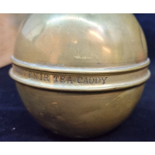 130 - Two fabulous antique Lipton British empire exhibition 1924 brass tea caddies. 100 years old this yea... 