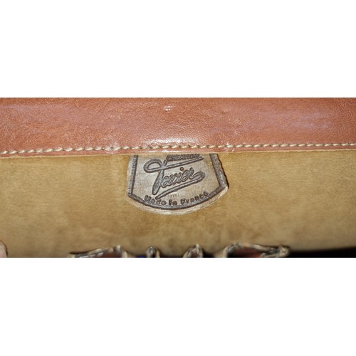 168 - A superb Taxier French made leather briefcase  with three separate compartments, one to fit a laptop... 