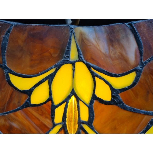 161 - A striking large Art Nouveau / tiffany style lamp featuring two phoenixes.