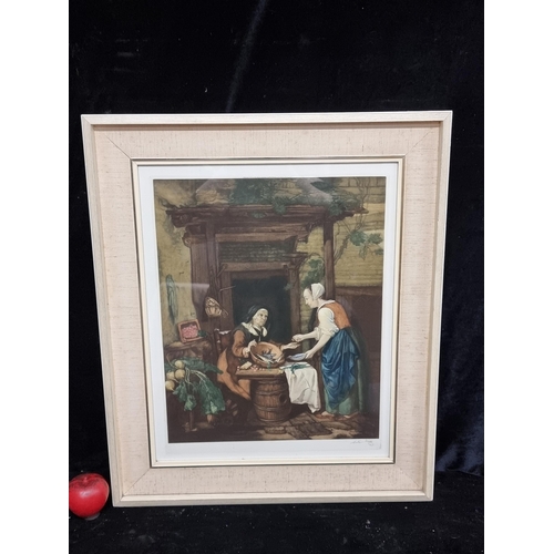 108 - A gorgeous large mezzotint engraving by Arthur Hogg of a painting originally by Gabriel Metsu titled... 