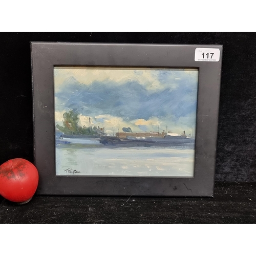 117 - Star Lot: An original Norman Teeling (b.1944) oil on board painting titled 'Baldoyle Estuary'. Featu... 