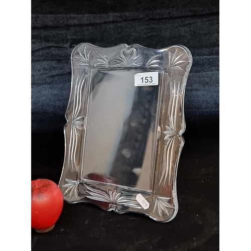 153 - A large Waterford Crystal Wedding 5 X 7 picture frame. In good condition retaining acid mark. Crysta... 