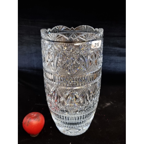 218 - Super Star Lot An exquisite very large and heavy, Master Cutters  Waterford Crystal Vase. Retaining ... 