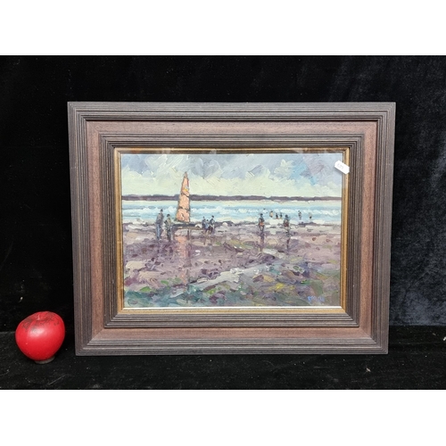 62 - Star Lot: Robert T. Killen (RUA) A fabulous oil on board painting by Robert T. Killen. Titled 'Beach... 