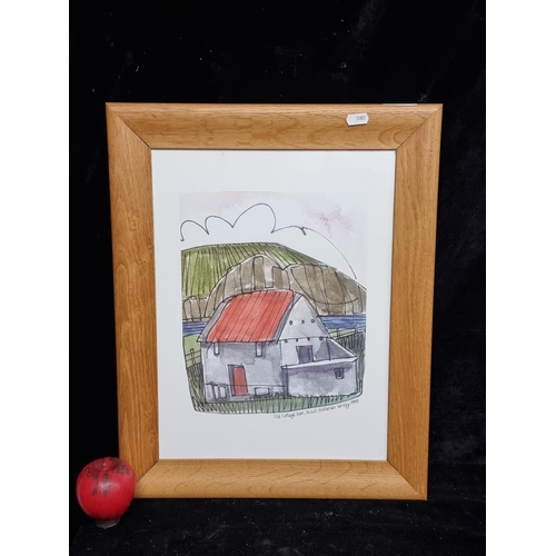 93 - A colourful and bright hand signed print titled 'Old Cottage, Keel, Achill' by Dublin based illustra... 